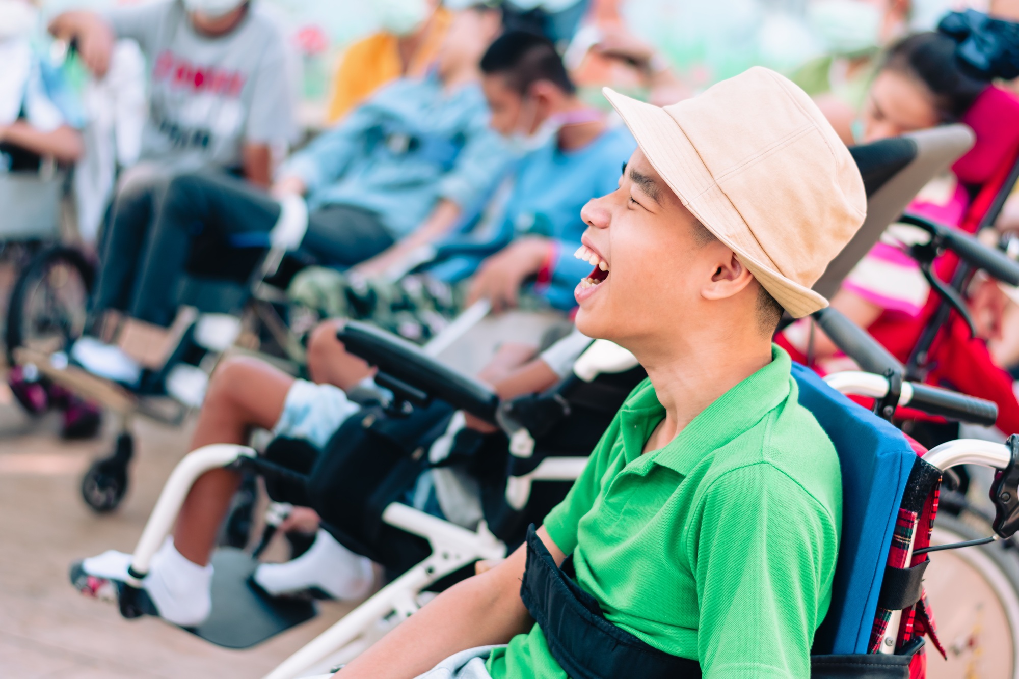 Lifestyle of children in the special education school, Happy disability kids concept.