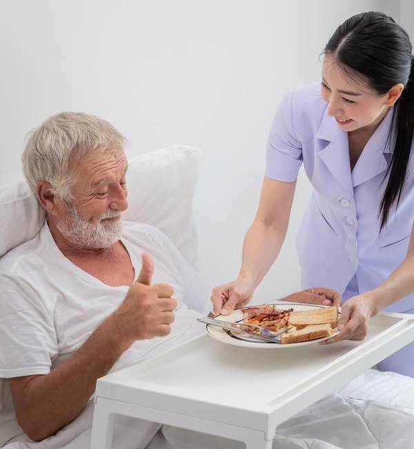 Assist personal activities support helping elderly with daily meals